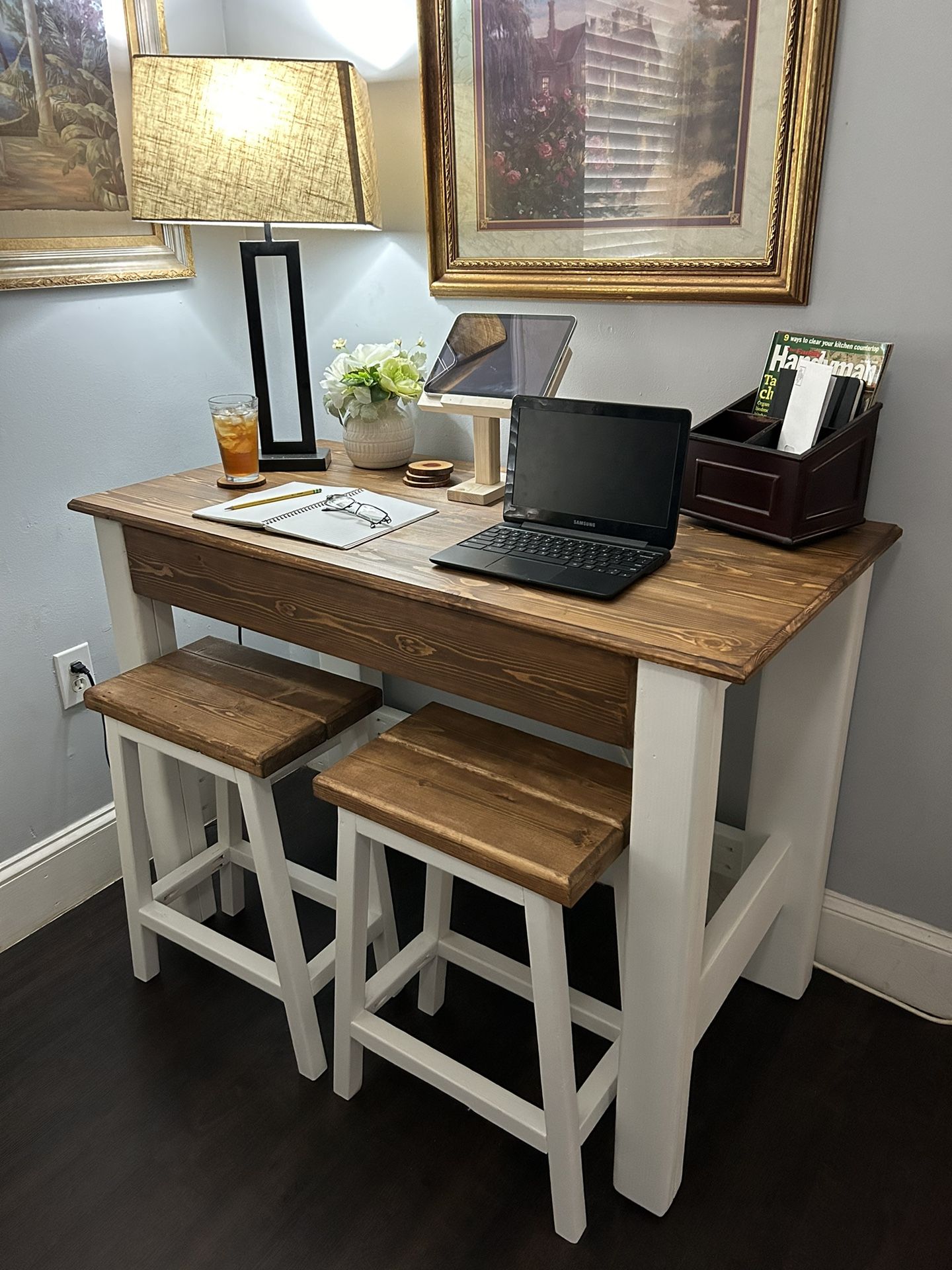Kitchen Island/ Table With Nested Stools