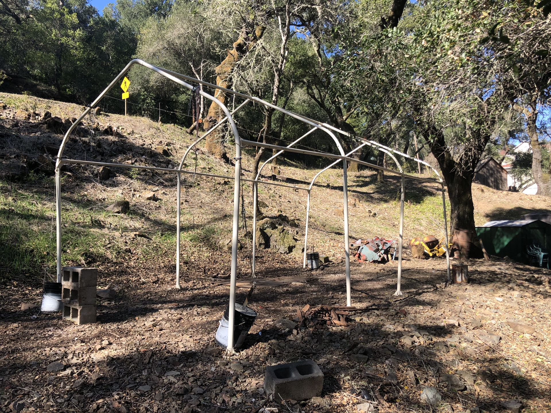 FREE....20x10 canopy frame with cement weights