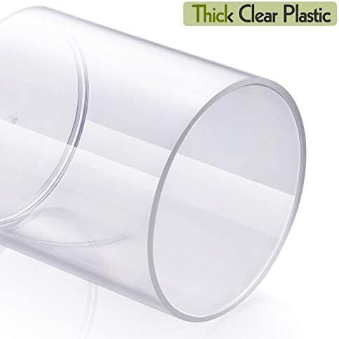 4 Pcs Qtip Holder Dispenser 10 oz Clear Plastic Apothecary Jar