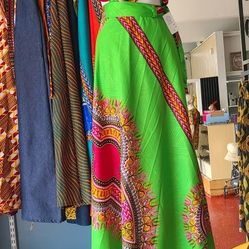 Green wrap skirt