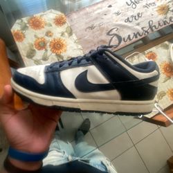 NIKE BLUE DUNKS WITH GOLD SCRING