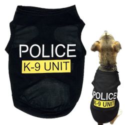 Dog Costumes K9 Cat Apparel Shirts For Cosplay?Breathable Pet T-Shirts?Summer Clothes Vest For Dogs Puppy Boy Girl (L, Black)