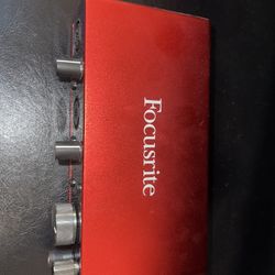 Focusrite Scarlett 2i2 audio interface, 4th Generation model. 