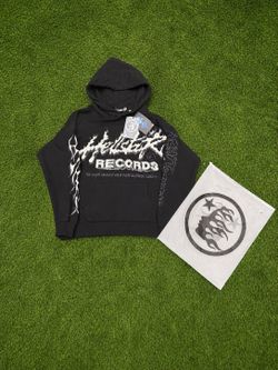 Hellstar Men's Black Pullover Hoodie Graphic Print Music Theme Long Sleeve