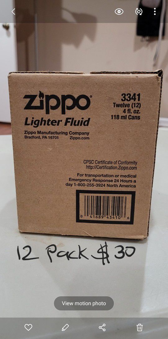 Zippo Fluid 4 Fl Oz 12 Pack