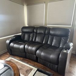 Brown Leather theater seating