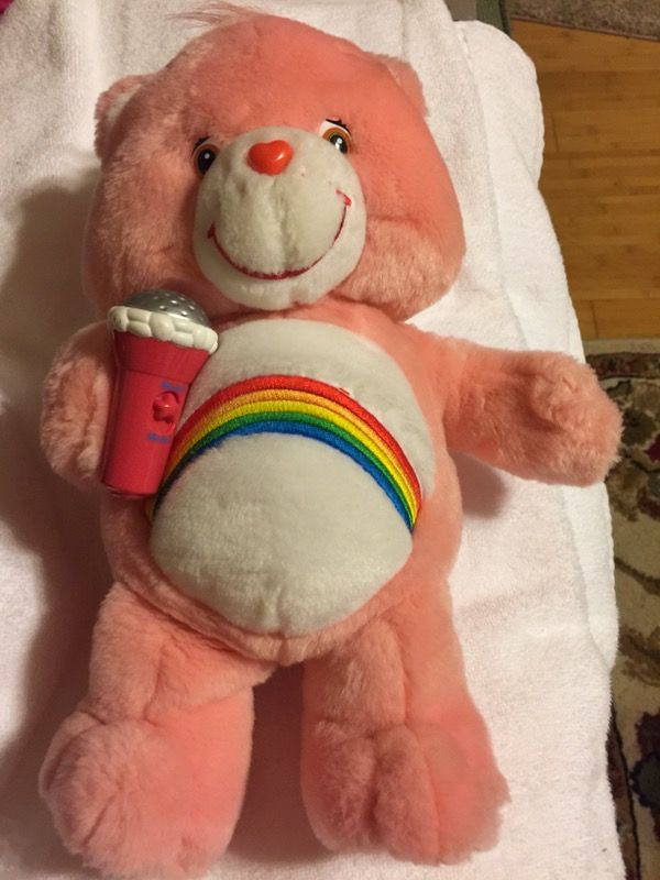 13" Care Bears Cheer Bear Electronic Microphone Talking Tells Jokes& Loves-A-Lot Care Bear