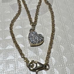 BEAUTIFUL STERLING SILVER ON GOLD TONE BRACELET WITH CUBIC ZIRCONIA STONE SIZE 7.5 