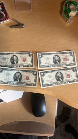 Rare two dollar bill red cereal print from 1963 Rare two dollar bill red cereal print from 1963