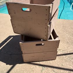 2 Vintage Wooden Crates PARAGON, COLTON & WOOD Los Angeles 