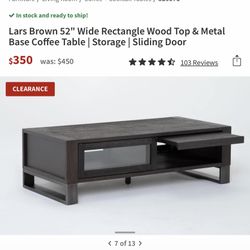 Living Spaces Lars Brown 52" Coffee Table