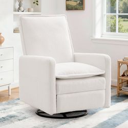 New -Manual Swivel Rocker Recliner Chair with Side Pockets Nursery Glider Recliner for Living Room, Nursery