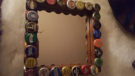 Beer cap mirror