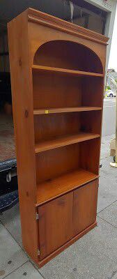 #28050 Stained Pine 78” x 32” Wide Shelf with Cabinet Storage