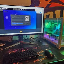Full Pc Setup. Pc, Monitor, Wireless Gaming Keyboard, Wireless Gaming Mouse