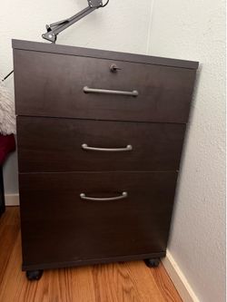 3-Drawer Mobile File Cabinet – Assembled (Used as Nightstand)