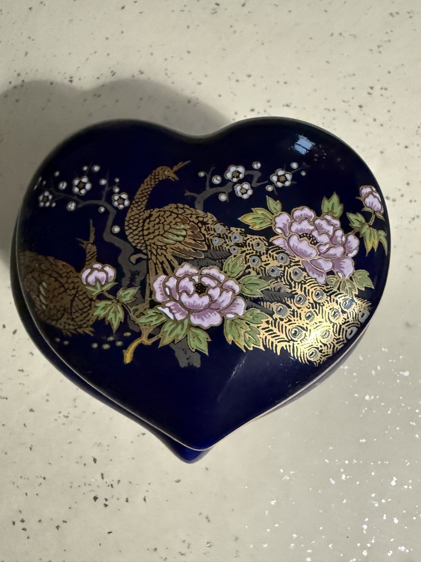 Small Blue Heart Glass Box