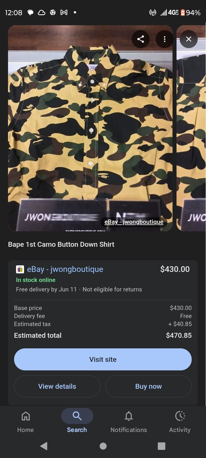 Bape Camo Shirt