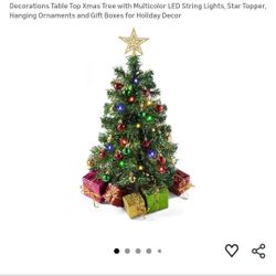Table Top Plastic Mini Christmas Tree With Led Lights