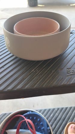 Small dog food bowl set