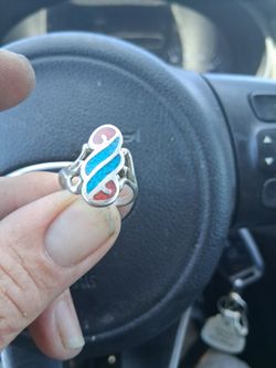 Women's silver turquoise ring