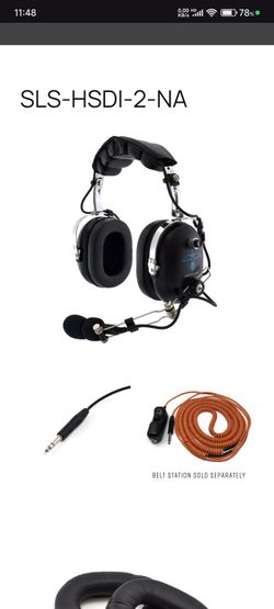 SLS-HSDI-2-NA Air traffic Control Head Phones And Belt Clip Cord Included