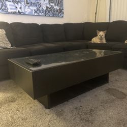 Glass top coffee table 