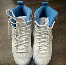 Jordan Air Jordan 12 High Top Leather Sneakers White/Blue Kids 4.5Y 153265-112