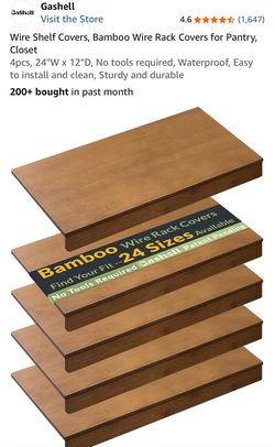 Gashell Bamboo Wire Shelf Covers 4-Pack