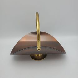 Vintage Brass & Copper MCM Log Holder
