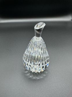 Waterford Crystal Pear Paperweight Figurine 4.5" Ribbed Cut Glass