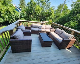 Price is firm.....Outdoor Wicker Sectional Sofa Set with Coffee Table