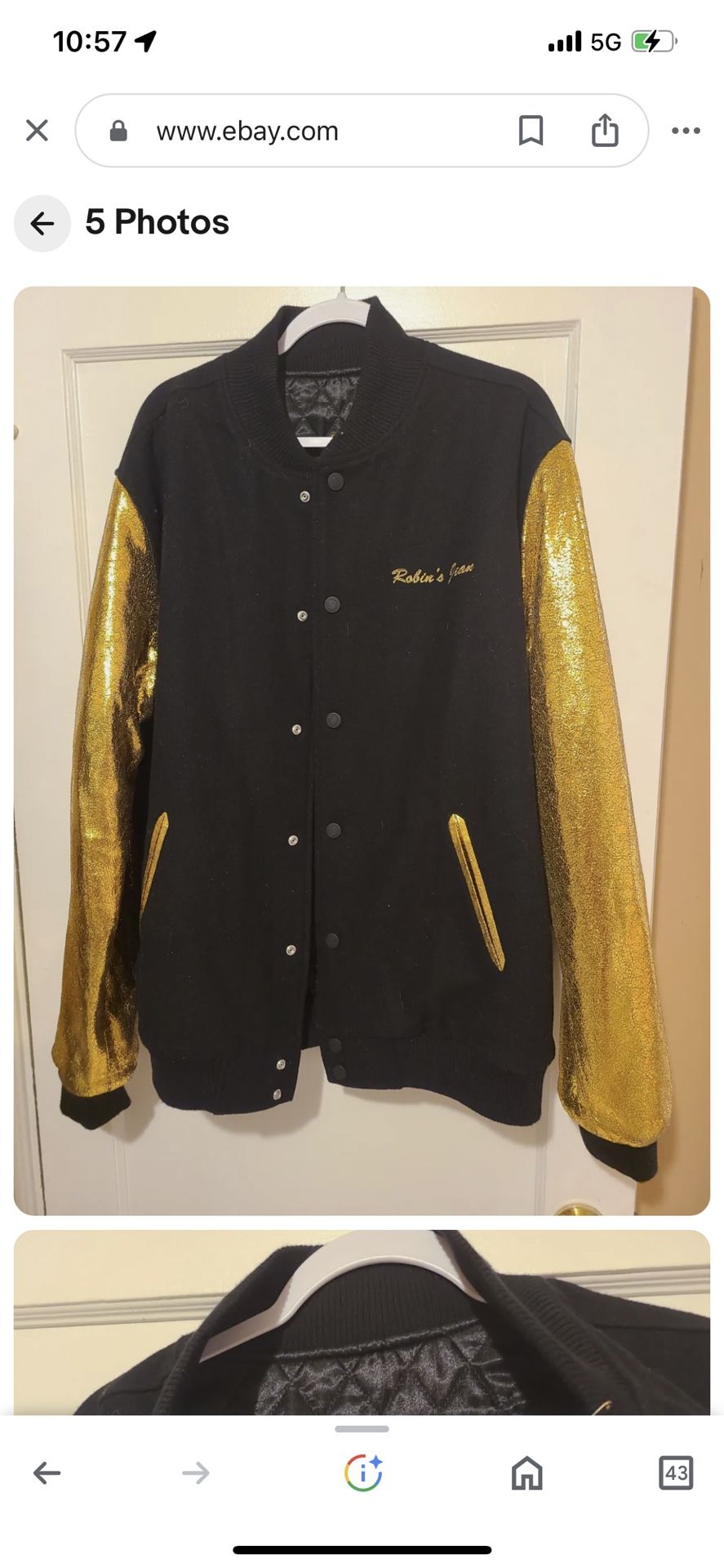 Robin Jeans Reversible Letterman Jacket