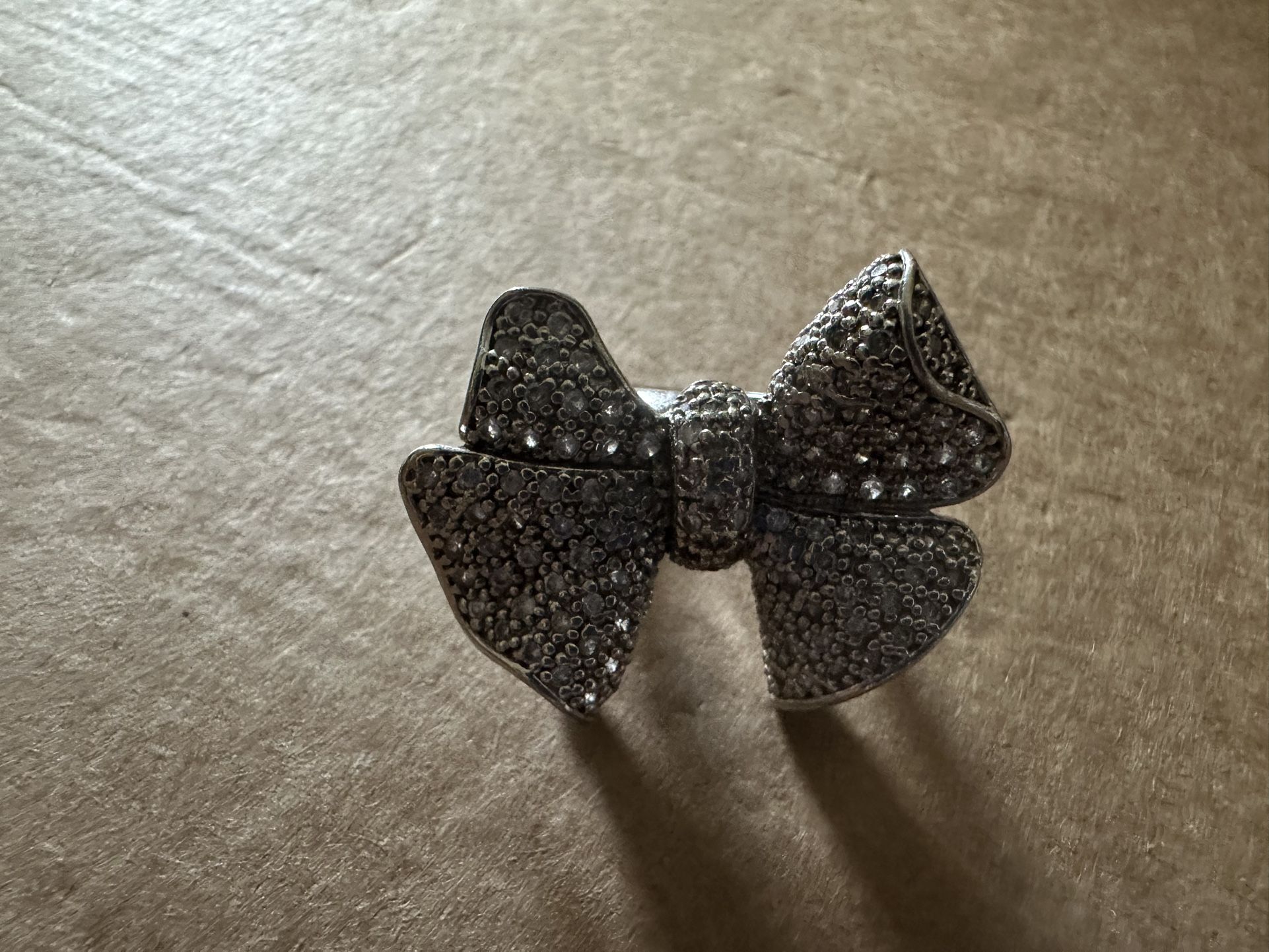 Vintage Rhinestone Bow Ring