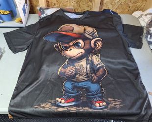 Men T Shirt Size 2x Monkey Print Shirt