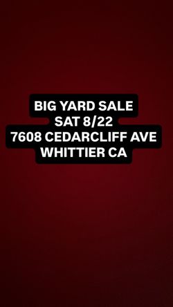 BIG YARD SALE 8/22