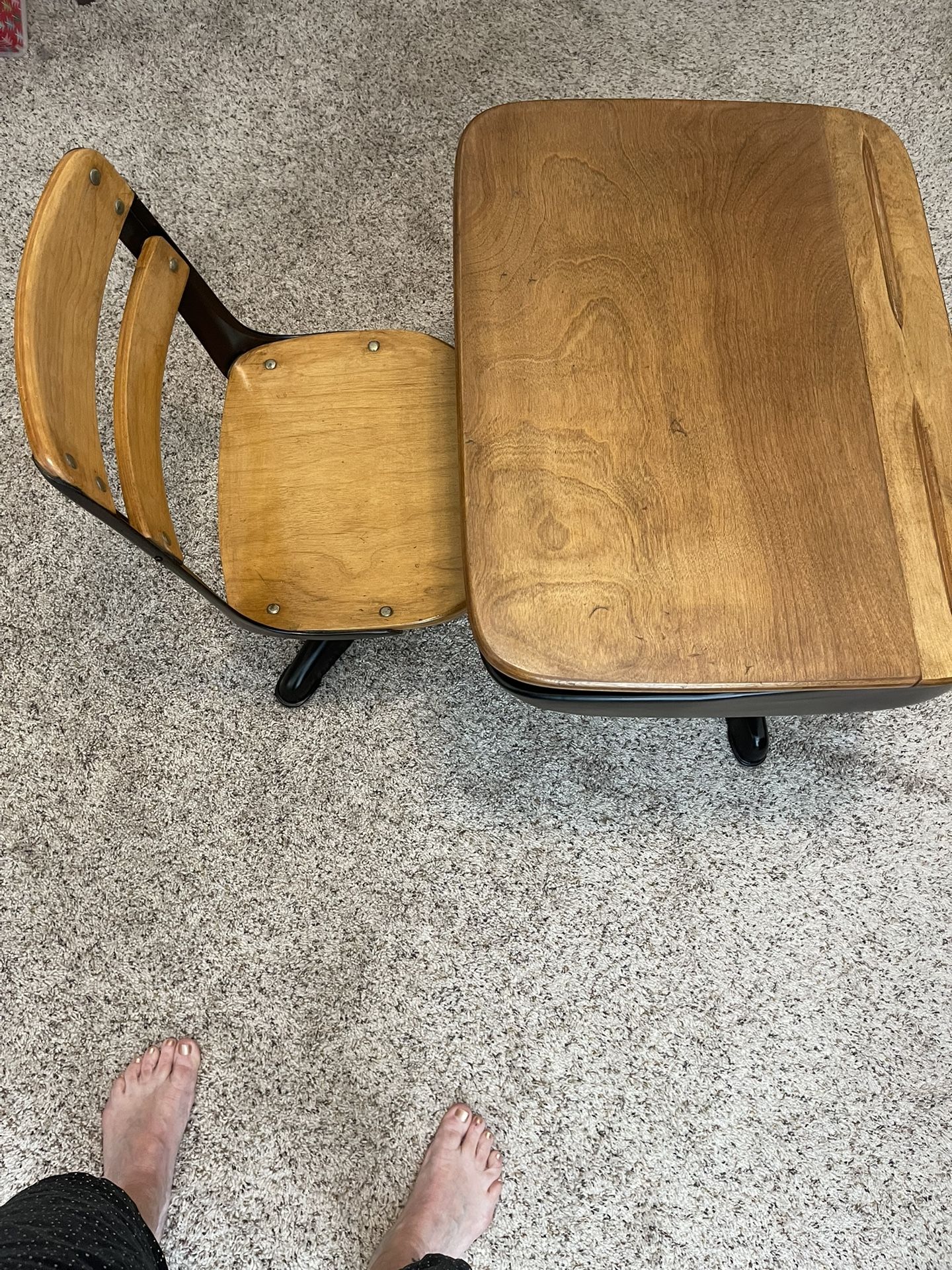 Vintage Child Desk - Attached Chair Works Great