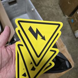 Vinyl Label: Vinyl, Adhesive Sign Mounting, 4.5 in x 4.5 in Nominal Sign Size, 0.004 in Thick