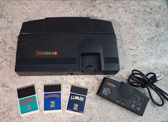 TURBO GRAFX16 game console with 3 games