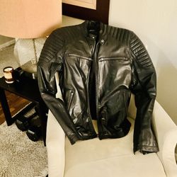 Biker Leather Jacket Size Large 