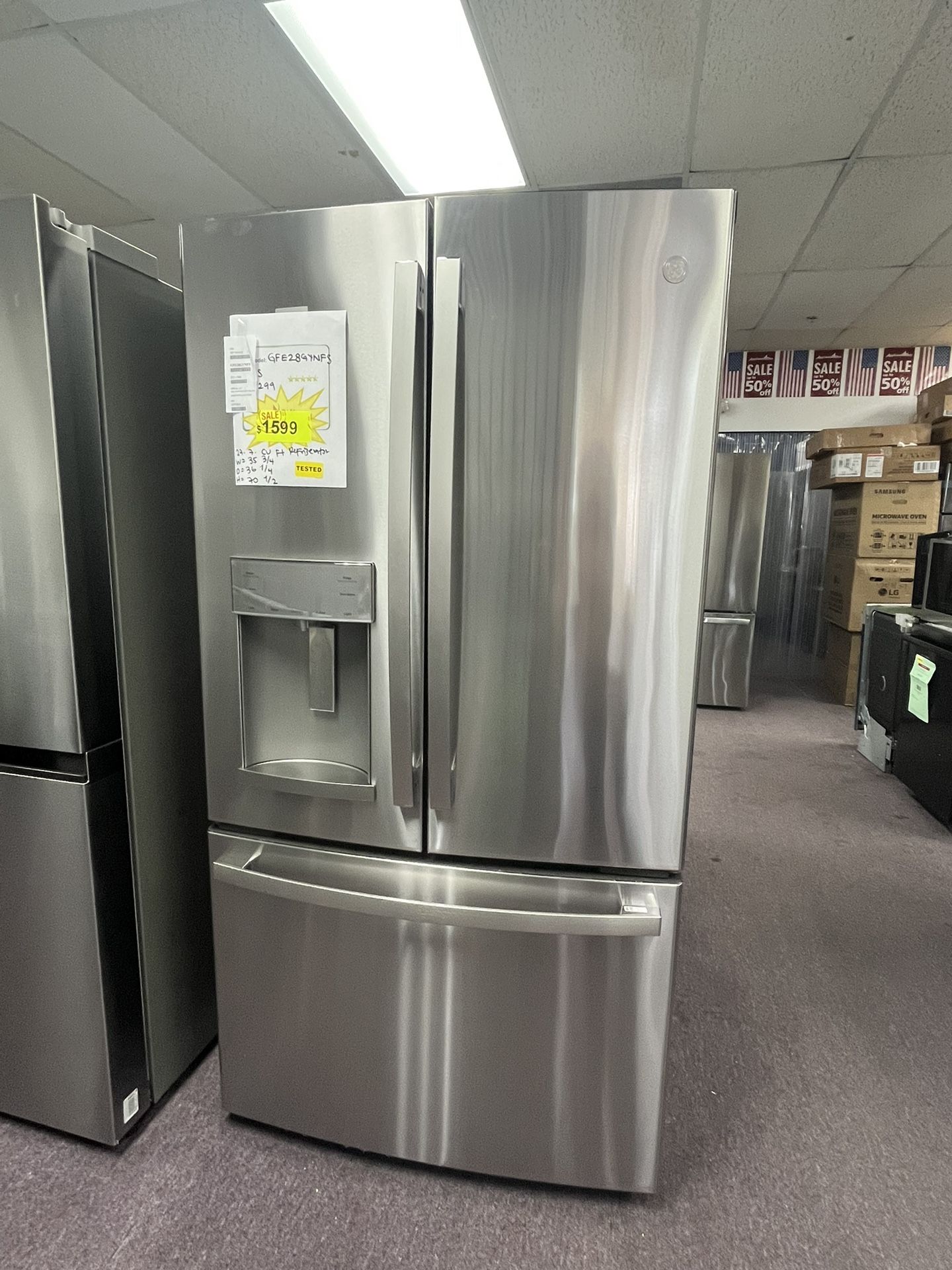 Refrigerator 36’ French Door Stainless Steel GE New Free Delivery
