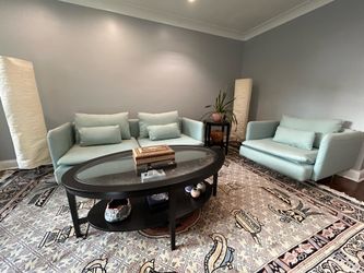 Living room set ikea light aqua