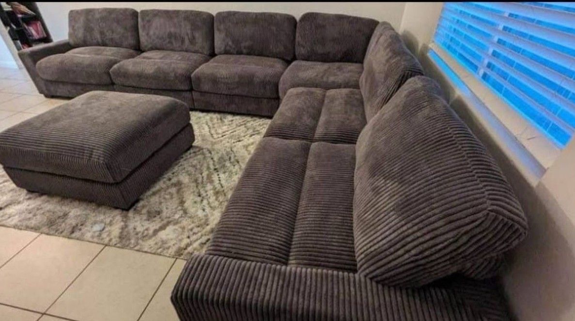 7Pc extra large sectional modular sofa set