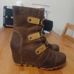 Joan Of Arctic Sorel Wedge Mid Lace Up Boots Women's 10