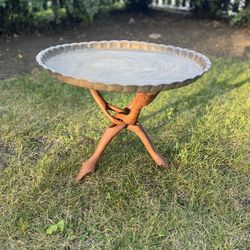 Mid Century Bronze Plate Side Table