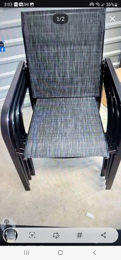 6 Brand New Patio Chairs. Sells For 39 dollars each . 110 for all 6