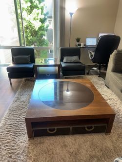 Michael Amini Coffee Table and Side Table with Chairs
