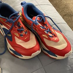 Men’s Size 10 Pumas, Red, White And Blue lightly used