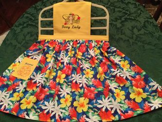 Hand crafted/embroidered APRONS. Generous sized for complete coverage, cotton fabric. Bib and waist ties are double fabric.