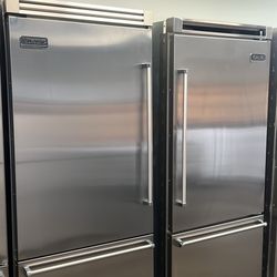 Viking 72”Wide Built In Stainless Steel Bottom Freezer Set